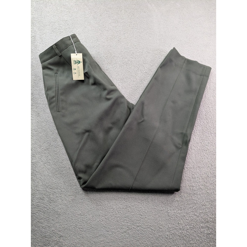 Austin Reed Womens 100% Worsted Wool Trousers Olive Green High Waist w/Darts 10